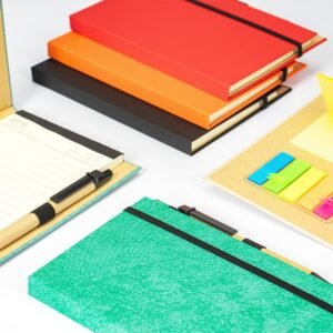 Caderneta Tipo Moleskine com Post-it e Caneta Personalizado MB18938