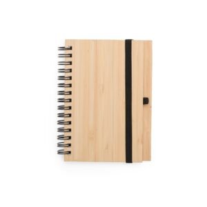 Caderneta Tipo Moleskine Capa Bambu com Caneta MB5134B