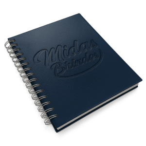 Caderno Personalizado – Capa Dura em Couro Sintético com Gravação em Baixo Relevo