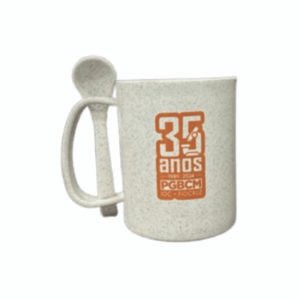 Caneca Ecológica de Fibra de Arroz com Colher 350ml MB923