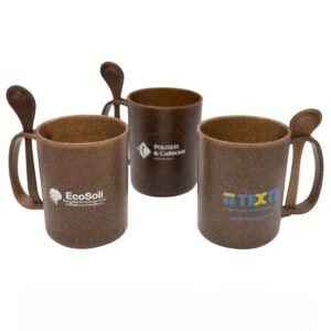 Caneca Ecológica de Fibra de Coco com Colher 350ml MB206