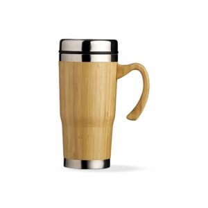 Caneca Térmica de Bambu e Inox 450ml MB18643