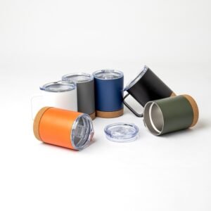 Caneca Térmica de Inox e Base em Cortiça 400ml MB18838