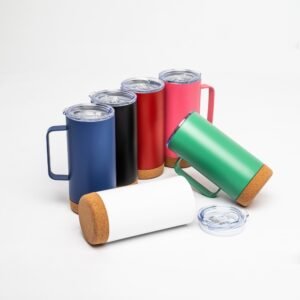 Caneca Térmica de Inox e Base em Cortiça 350ml MB18839