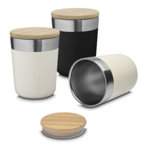 Copo Térmico de Inox Parede Dupla Tampa Bambu 300ml MB15163