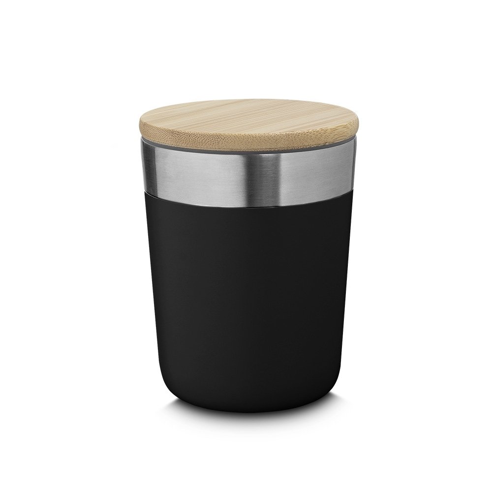 Copo Térmico de Inox Parede Dupla Tampa Bambu 300ml MB15163 - Imagem 4