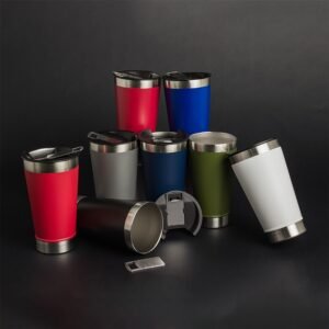 Copo Térmico de Inox Parede Dupla com Abridor 500ml MB18645L