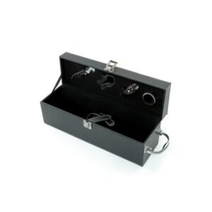 Kit Vinho Personalizado com 4 Peças e Caixa Couro Sintético MB3493