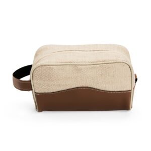 Necessaire Personalizada em Juta e Couro Sintético MB15293