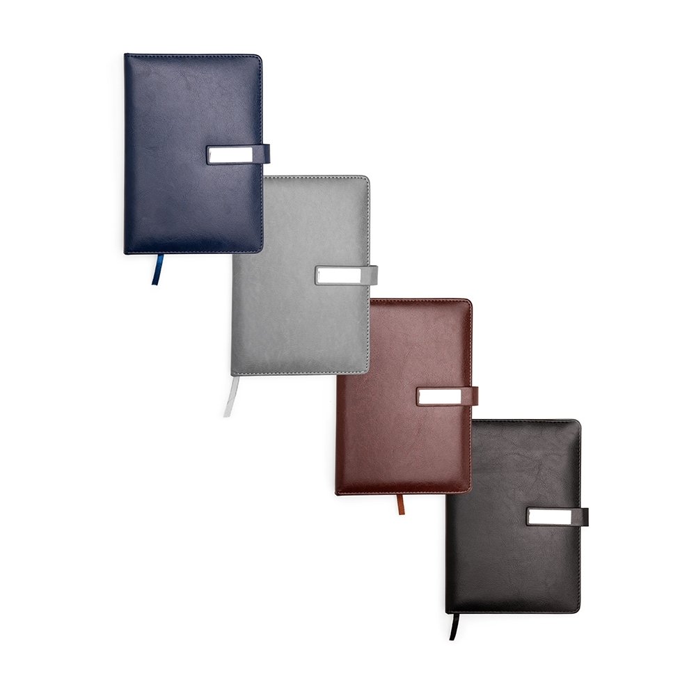 Caderneta Tipo Moleskine Couro Sintético Personalizada MB19110