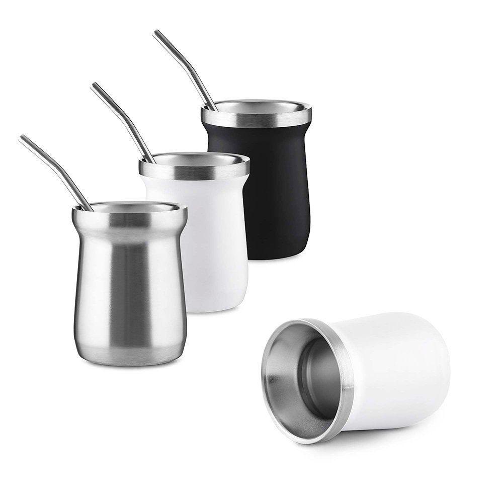 Cuia Térmica de Inox de 250ml Personalizada com Bomba MB15422