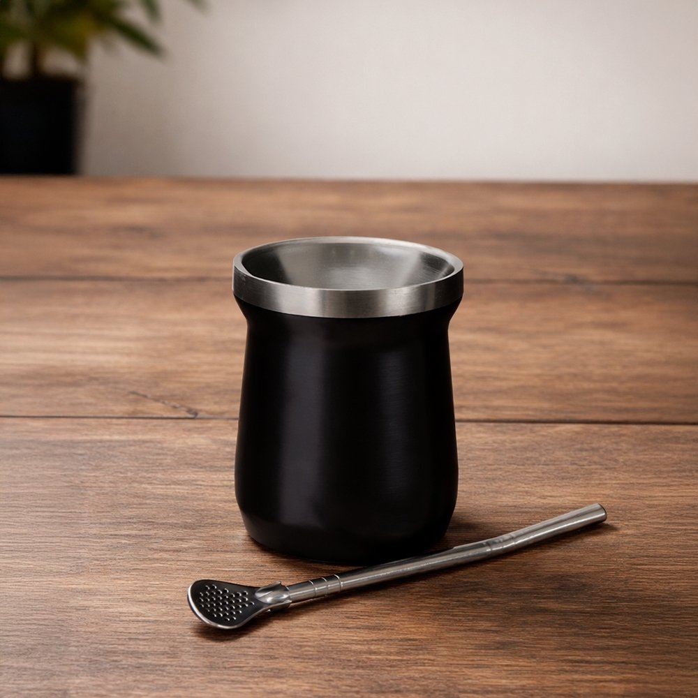Cuia Térmica de Inox de 250ml Personalizada com Bomba MB15422 - Imagem 2