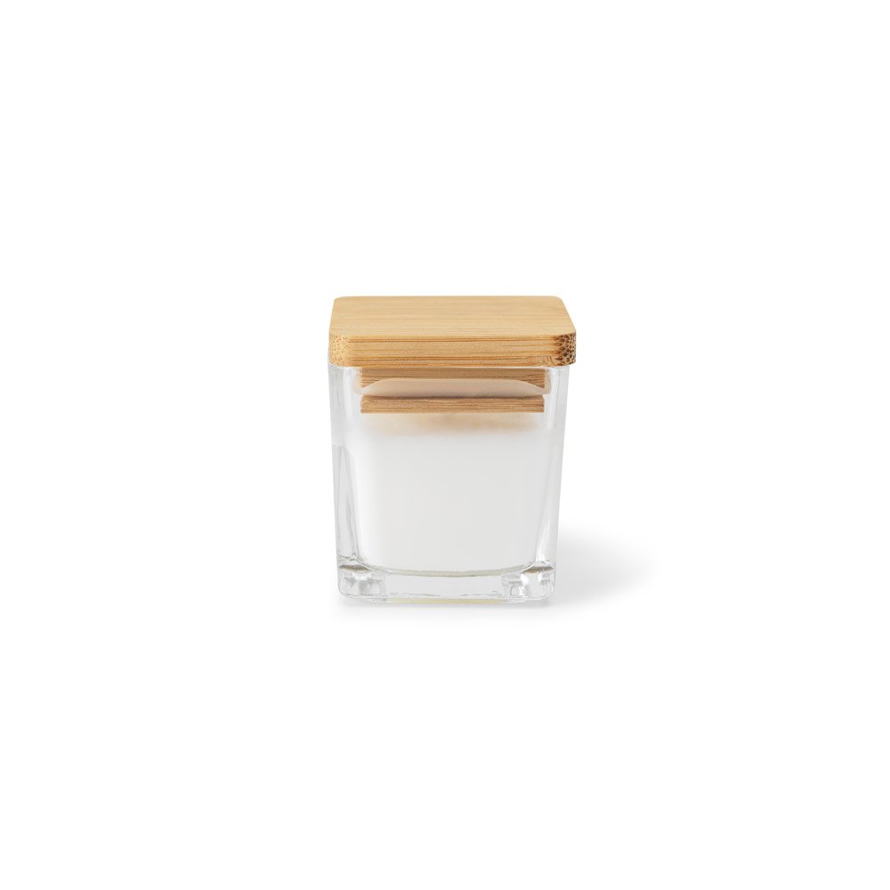 Vela Aromática em Copo de Vidro e Tampa de Bambu Personalizada MB95096 - Imagem 2